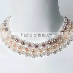 White Color China Artificial Pearls Necklaces Factory thumbnail-1