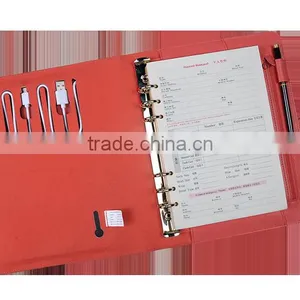 2016 Hot Sell Leather 6 Ring Binder Notebook With Power Bank & Usb Disk Quality Choice thumbnail-4