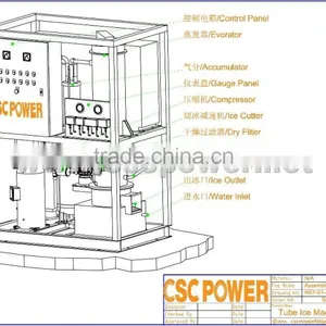 CSCPOWER High Quality 1T/day Cylinder Ice Maker Machine thumbnail-2