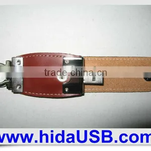 Leather Usb Flash Drive Memory Stick With Engraved Logo thumbnail-1