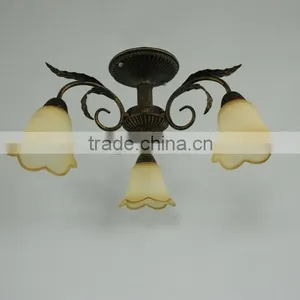 Yellowish Flower 3 Lampholder Chandelier Pendant for Living Room thumbnail-3