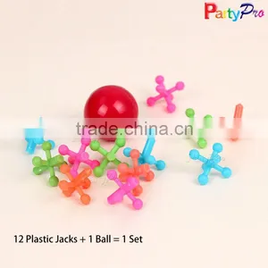 Wholesale Best Gifts Colorful 12 Jacks and Ball Hi Bouncing Plastic Ball for Children thumbnail-1
