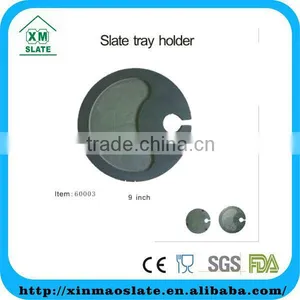 [factory Direct] Dia23cm Cut Edge Grooved Round Slate Tray Item BD-2323CD1AK thumbnail-1