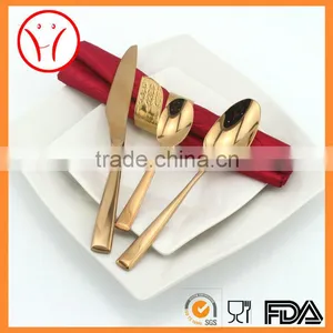 Rose Gold Pated Fish Fork and Knife, Ice Cream Spoon Cutlery Set thumbnail-1