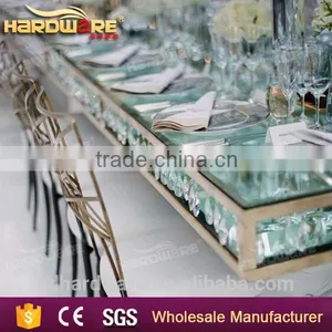2016 NEW Glass Top Wedding Table Metal Base Dining Table Cake Table Quality Choice thumbnail-4