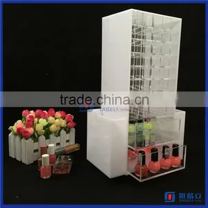 2016 China Manufacturer Acrylic Lipstick Holder With 2 Drawers / Rotating Spining Acrylic Lipstick Tower thumbnail-3