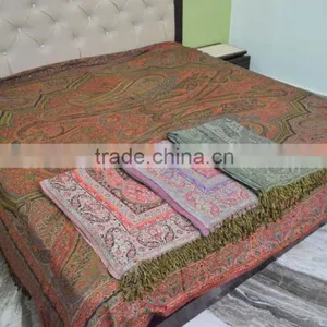 Elegant Paisley Tapestry Indian Wall Hanging Bedspread Tentures Copriletto Uberwurf Cubrecana thumbnail-6