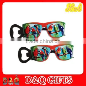 Eyeglasses Shaped Parrot Polyresin Custom Bottle Opener thumbnail-1