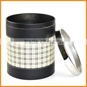 British European Leather + Metal Paint Trash Barrels Creative Trash Container Shipping Stylish Rooms Bucket thumbnail-3