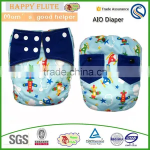 Happy Flute Aio Cloth Diaper With Tiny Pocket Solid Square Tabs Washable Diapers Top Selling Products in thumbnail-1