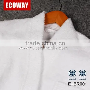 100% Cotton Hotel Terry Cloth Bathrobes White Mens Spa Bathrobe thumbnail-2