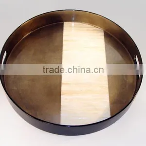 Best Selling Eco-friendly Brown Lacquer Wood Serving Tray Table thumbnail-1