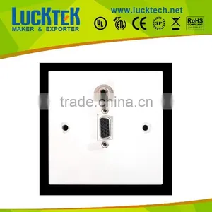 SVGA and 3.5mm Jack Coupler Wall Plate. Plug and Play White Faceplate thumbnail-1