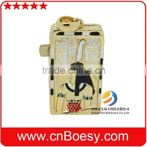 Custom High Quality Full Printing Mini Gold Metal Box Usb Drive thumbnail-2
