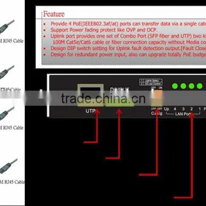 4 Port IEEE 802.3 Af/at +1 Combo (UTP+Fiber) PoE Fiber Switch, MITS Taiwan, PoE Extender, PoE Switch, MDI/MDIX Auto-crossover thumbnail-3