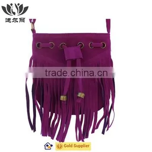 High Quality Colorful Suede Tassel Bag thumbnail-1