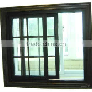 Double Glass Sliding UPVC Plastic Vinyl Window thumbnail-1