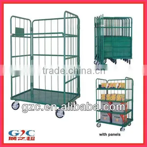 Steel Wire Folding Rolling Trolley Tool Cart for Warehouse Logistic Workshop thumbnail-1