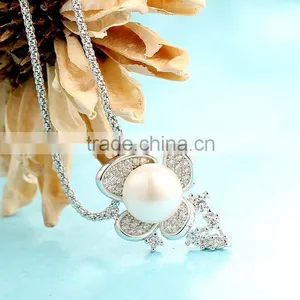 Trendy Coming 2016 European Water Pearl 925 Silver Pendant Necklace Jewelry thumbnail-2