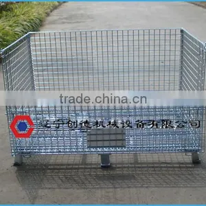 Foldable Galvanized Steel Cage Warehouse Storage Container thumbnail-2