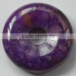 30mm Natural Sugilite Donut Shaped Pendant thumbnail-1