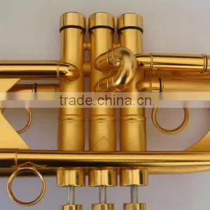 High Grade Trumpet Brush Gold Surface Import Brass Bell Professional Musical Instruments thumbnail-3