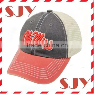 Wholesale Customised 3D Embroidery Cheap Mesh 6 Panel Mesh Trucker Hat thumbnail-3