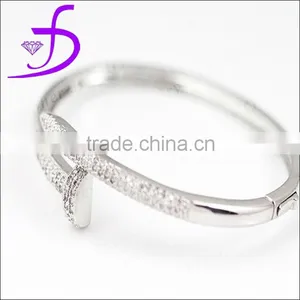 Modern Design Jewelry 925 Sterling Silver Jewellery Micro Pave Setting Bangle thumbnail-1