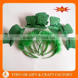Party Headband Green Sequin Mini Top Hat Headband thumbnail-5