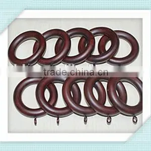 Adeline Smooth Mahogany Wood Curtain Rings thumbnail-1