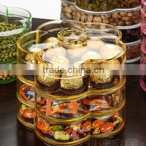 Dry Fruit Box Acrylic Transparent Snack Box of Candy Cassette Cover Storage Box Box Double Multilayer Fruit(B-0296) thumbnail-1