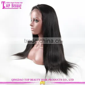 20 Inches Peruvian Hair Raw Unprocessed Virgin Lace Wig Large Stock Long Black Straight Hair Wig thumbnail-3