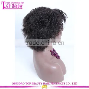 2016 New Style for Summer 12 Inch Afro Kinky Curly Human Hair Full Lace Wig thumbnail-5