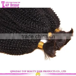 Cheap Afro Kinky Curly Bulk Human Hair Unwefted For Braiding Virgin Hair Bulk thumbnail-2