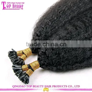 Qingdao 100% Virgin Indian Kinky Straight Keratin Tip Human Hair Extension thumbnail-4