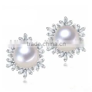 Wholesales Women Wedding Round Pearl Pendant Jewelry With Necklace and Earrings thumbnail-1