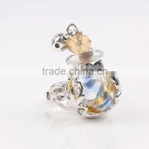 Wholesale Stripe Clear Mini Glass Bottle Fragrance Perfume Ring Essential Oil Rings for Women thumbnail-1