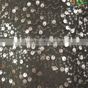 High Fashion Backdrop China Wholesale Embroidery Fabric Beads Sequin for Christmas thumbnail-1
