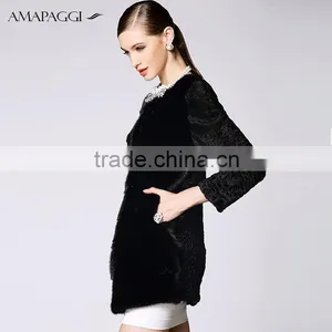 Cheap Price Black Mink Fur Coat With Kara thumbnail-1