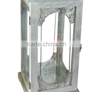 Metal Lantern Moroccan Candle Lanterns Wooden Candle Holder thumbnail-5