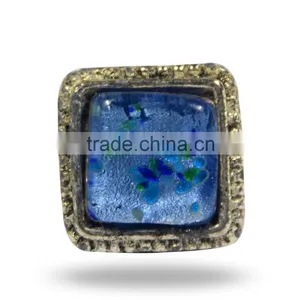 Metal & Glass Square Knob (Pink) thumbnail-3