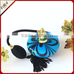 High-grade 100ML Blue Pattern Glass Bottle of Fine Tall Airbag Nozzle Perfume Bottle thumbnail-1
