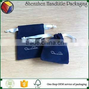Screen Printing Velvet Pouch Logo Jewelry Pouch With Logo Gold Foil Stamping thumbnail-6