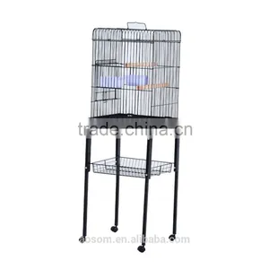 Pawhut 51" Black Metal Bird Cage thumbnail-3