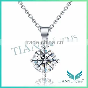 White Round Billirant Cut Moissantie Diamond Pendants Charms for Jewelry thumbnail-1
