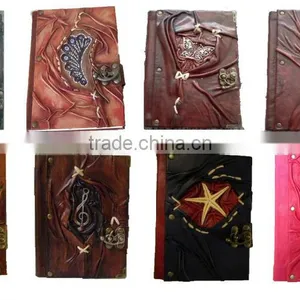 %100 New Genuine REAL LEATHER HANDMADE- HANDMADE HIGH QUALITY VARIOUS DESIGNS JOURNAL -NOTEBOOK - DIARY - SKETCHBOOK thumbnail-1