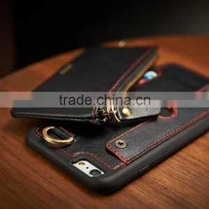 Genuine Leather Wallet Cell Phone Case for IPhone thumbnail-5