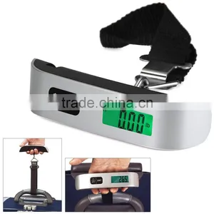 Portable Mini LCD Luggage Electronic Scale Thermometer 50kg Capacity Handing Digital Weighing Hook Scale Device thumbnail-1