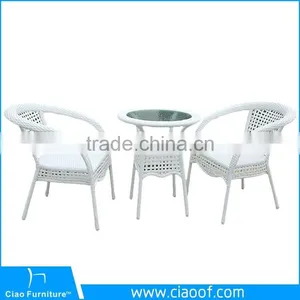 Hexagonal 2 Seater Table Set Used Cafe Poly Rattan Furniture Restaurant thumbnail-1