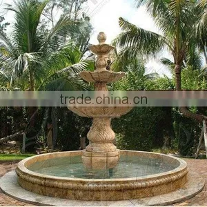 Garden Yellow Hree Tier Marble Water Fountain thumbnail-1
